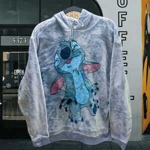 Disney Women's Purple and Blue Stitch Hoodie XL